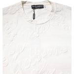 Dolce & Gabbana White Cotton Logo Embossed Crew Neck T-shirt TSH90502-48