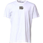 Dolce & Gabbana White Logo Embroidery Crew Neck T-shirt TSH90510-56