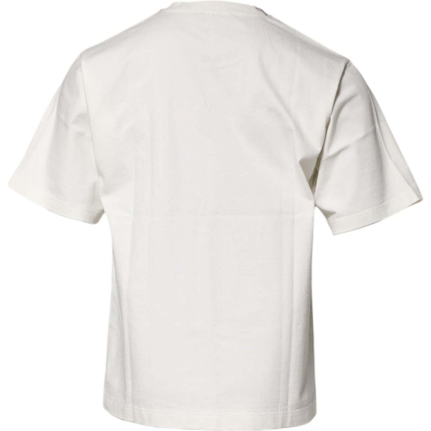 Dolce & Gabbana White Cotton DG Logo Print Round Neck T-shirt TSH90611-46