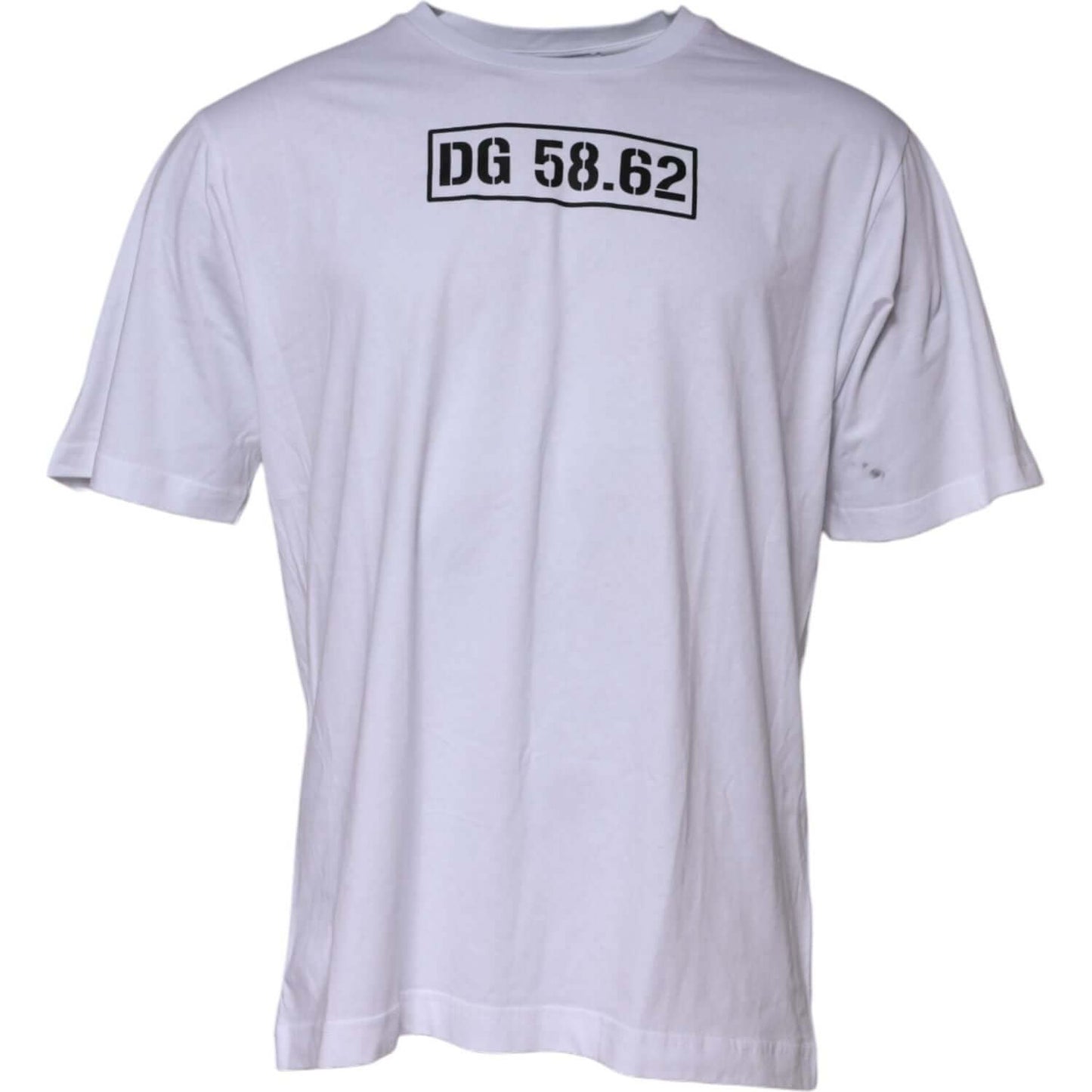 Dolce & Gabbana White Cotton Logo Print Crew Neck T-shirt TSH90616-52