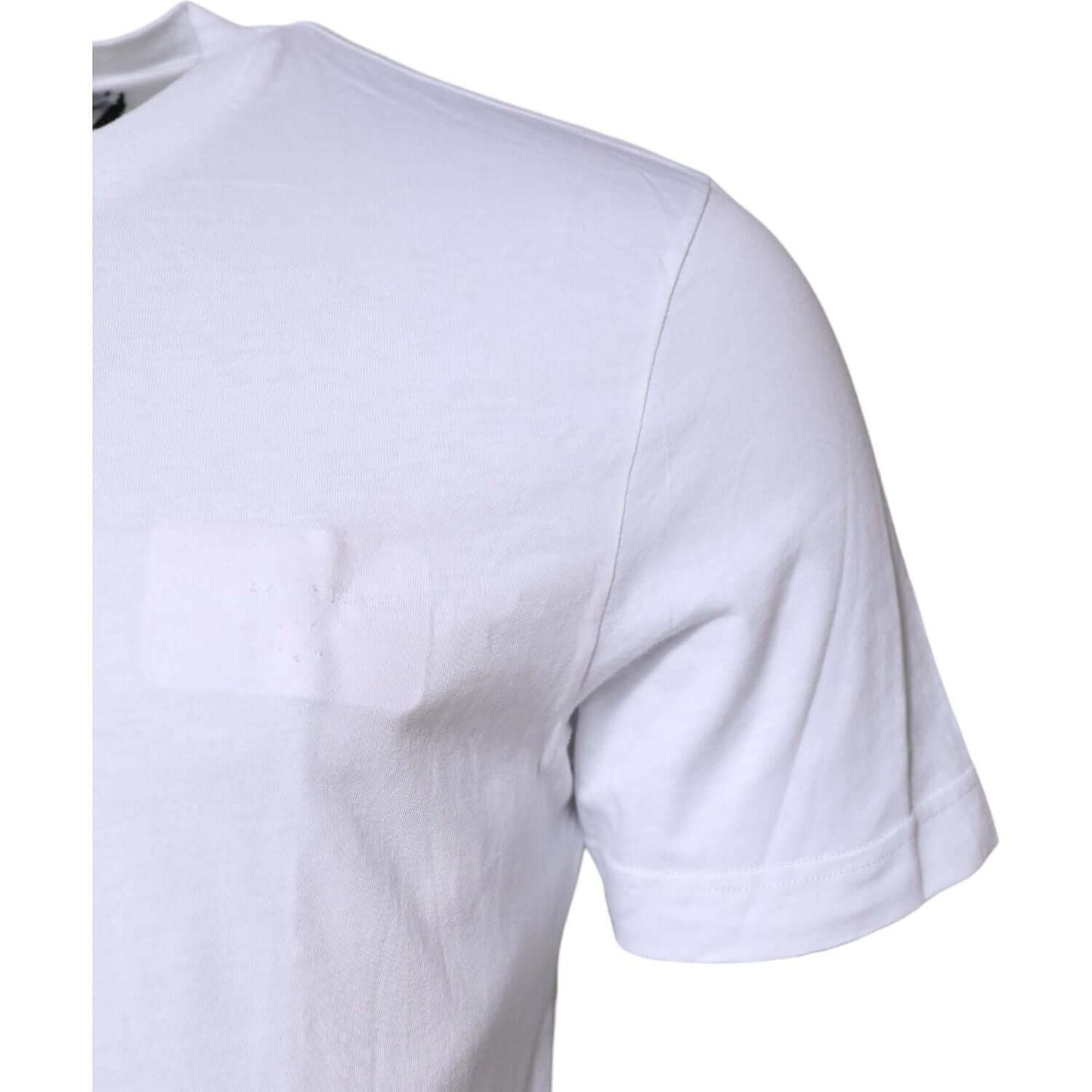 Dolce & Gabbana White Cotton Men Crew Neck Tee T-shirt TSH90635-48