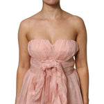 Dolce & Gabbana Pink Silk Chiffon A-line Pleated Midi Dress DR81480-42