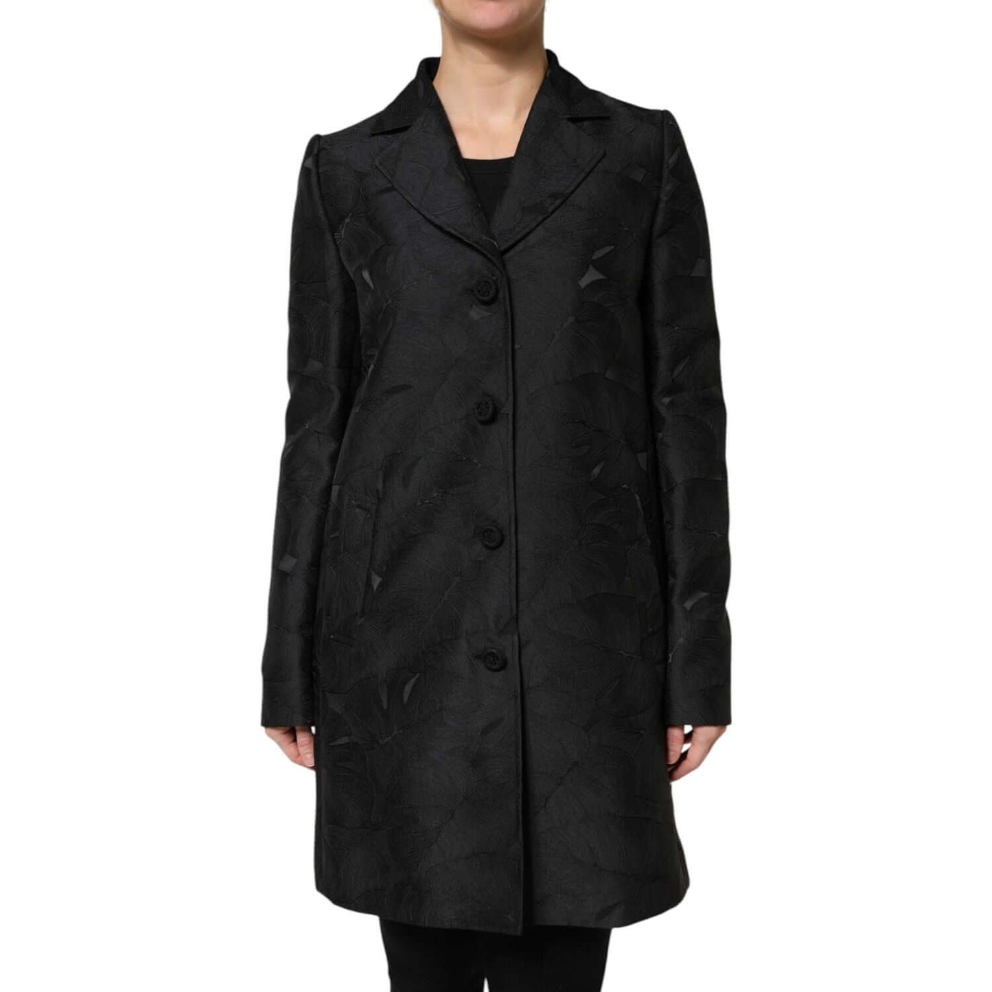 Dolce & Gabbana Black Single Breasted Trench Coat Jacket KOS2319-40