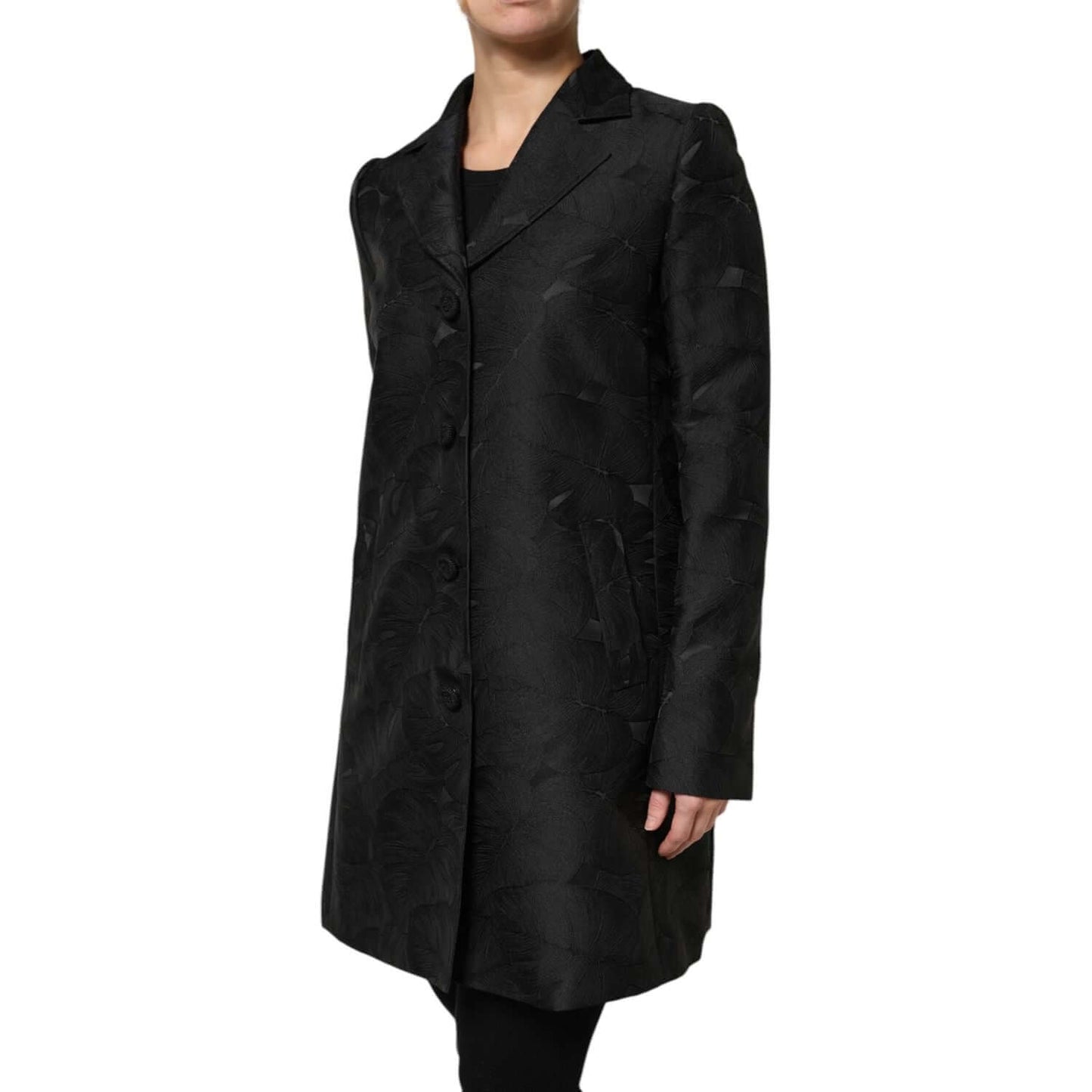 Dolce & Gabbana Black Single Breasted Trench Coat Jacket KOS2319-40