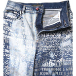 Dolce & Gabbana Blue Washed Print High Waist Denim Jeans PAN76303-36