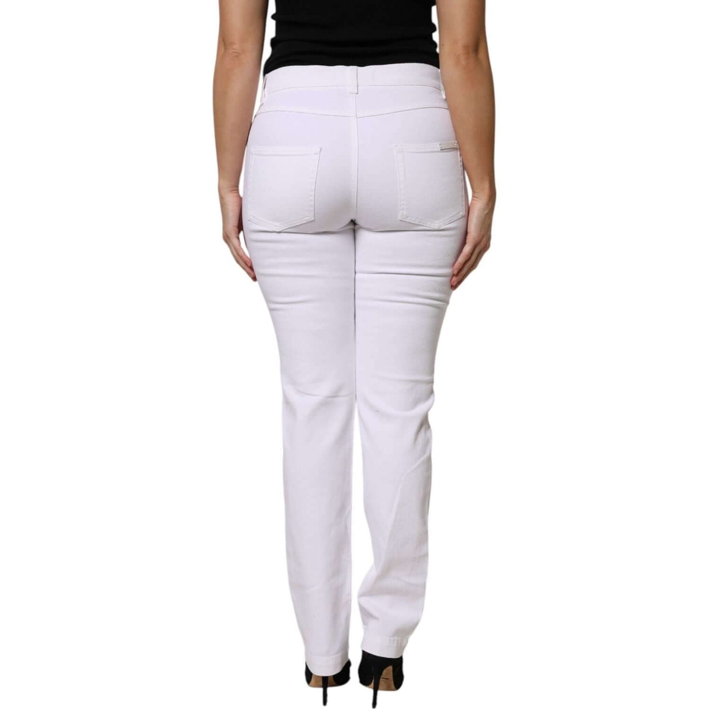 Dolce & Gabbana White Floral Sequined GIRLY Denim Jeans PAN76309-36