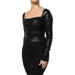 Dolce & Gabbana Black Viscose Long Sleeves Fitted Blouse Top TSH87585-40
