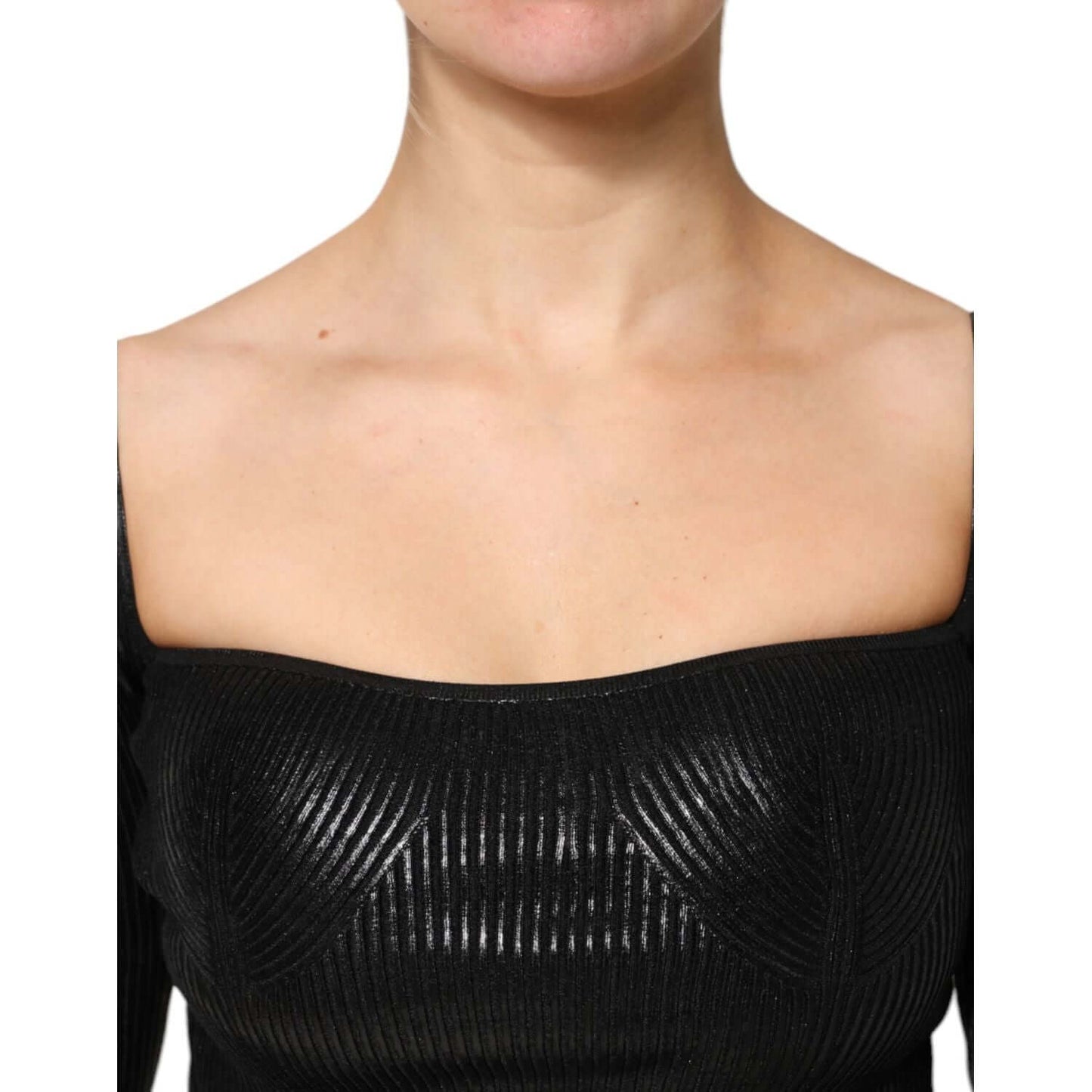 Dolce & Gabbana Black Viscose Long Sleeves Fitted Blouse Top TSH87585-40