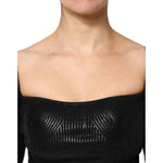 Dolce & Gabbana Black Viscose Long Sleeves Fitted Blouse Top TSH87585-40