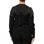 Dolce & Gabbana Black Viscose Lace Buttoned Cardigan Sweater TSH87609-44