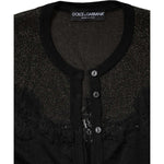 Dolce & Gabbana Black Viscose Lace Buttoned Cardigan Sweater TSH87609-44