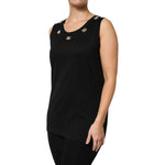 Dolce & Gabbana Black DG Embellished Sleeveless Tank Top TSH87616-42