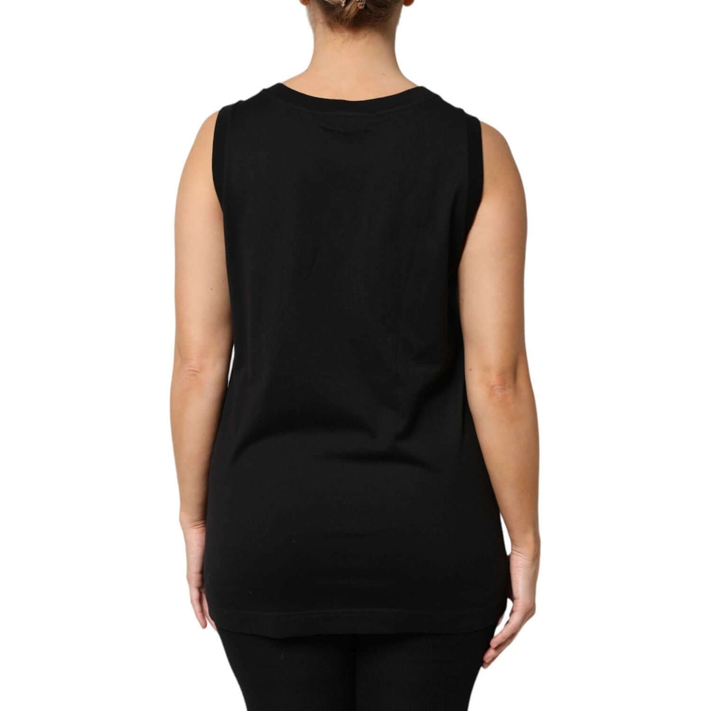 Dolce & Gabbana Black DG Embellished Sleeveless Tank Top TSH87616-42