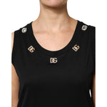 Dolce & Gabbana Black DG Embellished Sleeveless Tank Top TSH87616-42