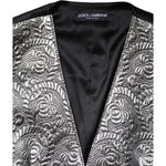 Dolce & Gabbana Silver Floral Jacquard Sleeveless Vest Top TSH87629-40