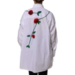 Dolce & Gabbana White Cotton Floral Appliques Dress Shirt Top TSH878627-42