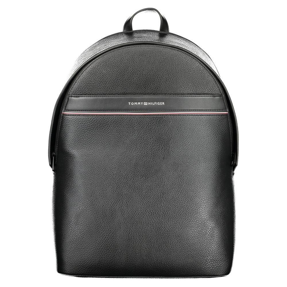 Tommy Hilfiger Black Polyester Men Backpack TO-36369