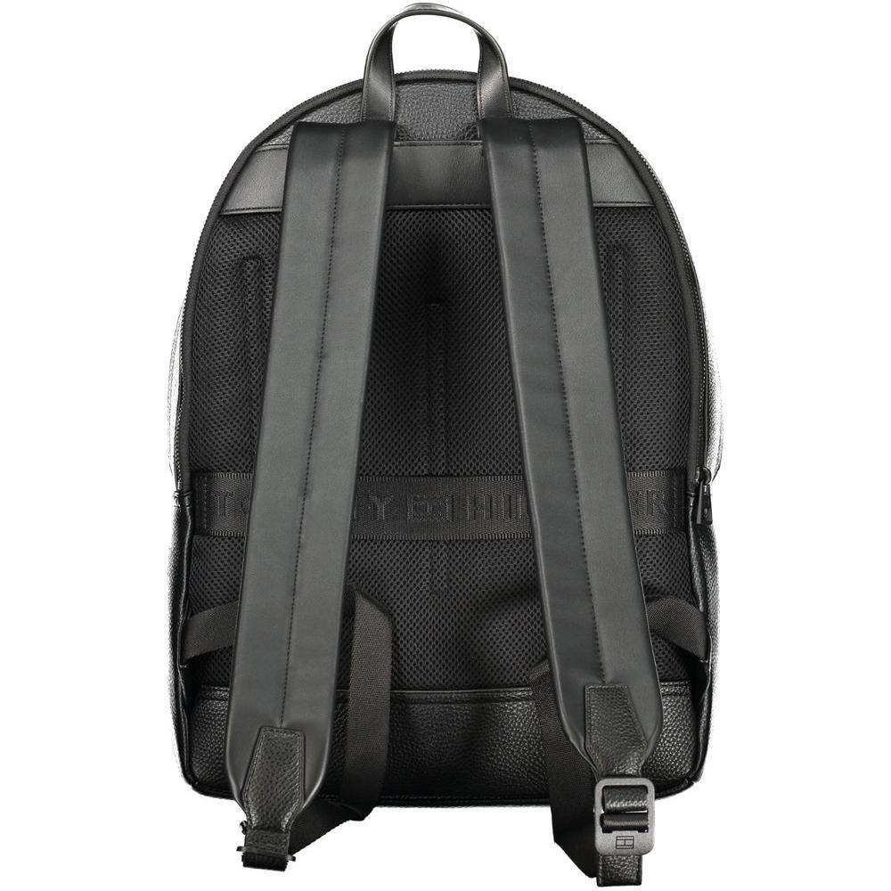 Tommy Hilfiger Black Polyester Men Backpack TO-36369