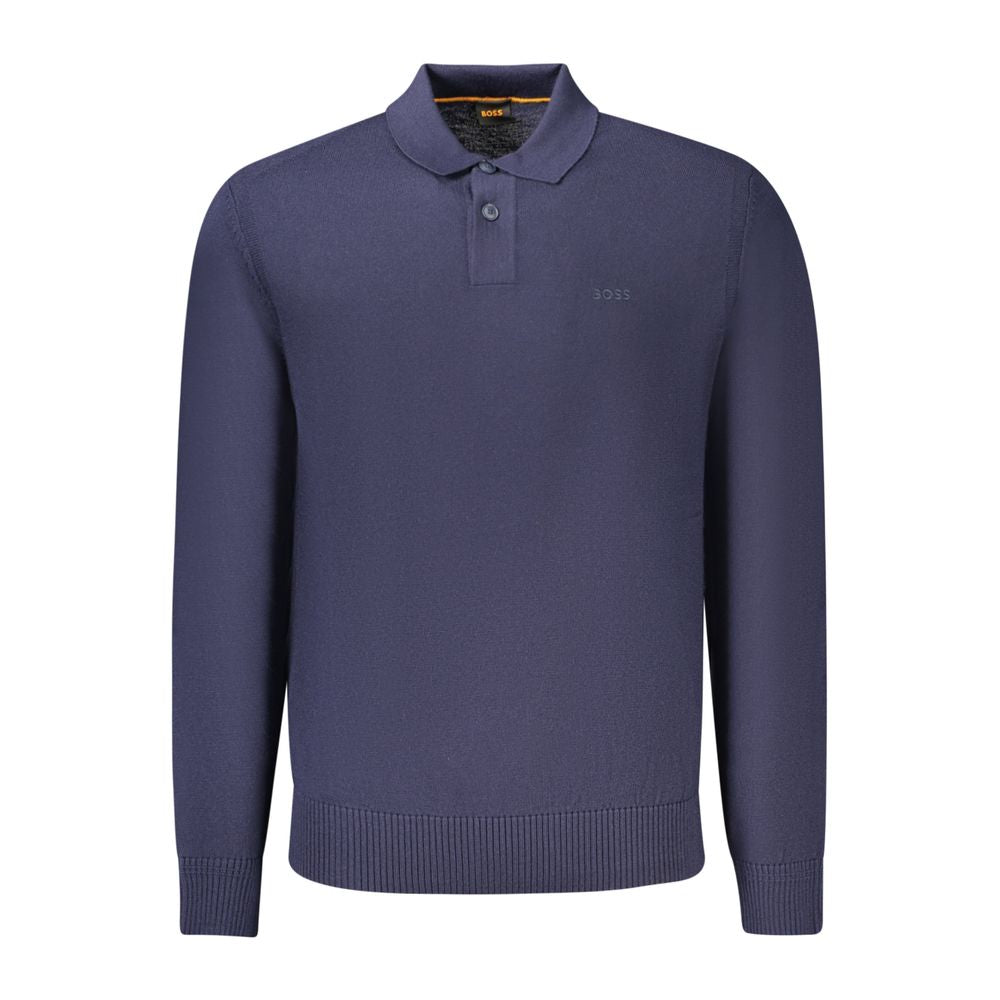 Hugo Boss Blue Wool Mens Sweater BO-34560-M