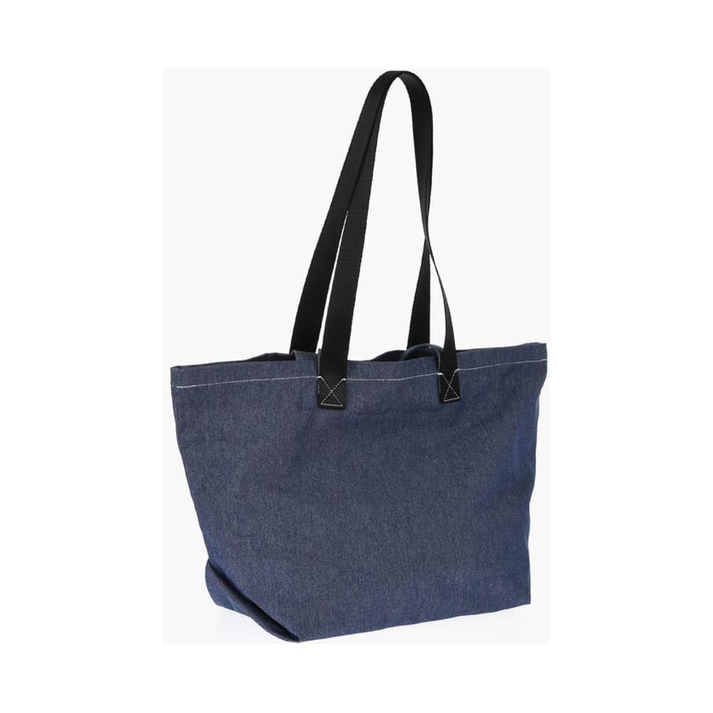 Chloé SEE BY Denim Tote Bag with Embossed Embroidery