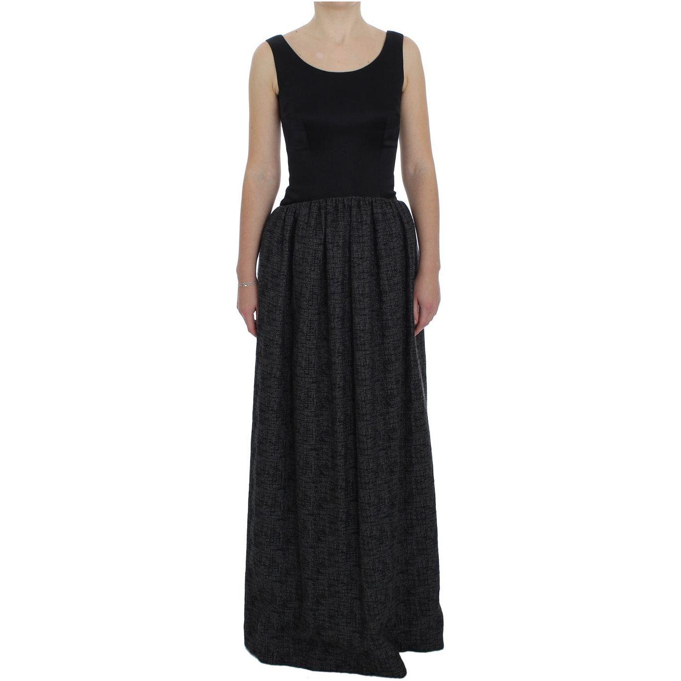 Dolce & Gabbana Black Gray Sheath Gown Full Length Dress NOC10139-1