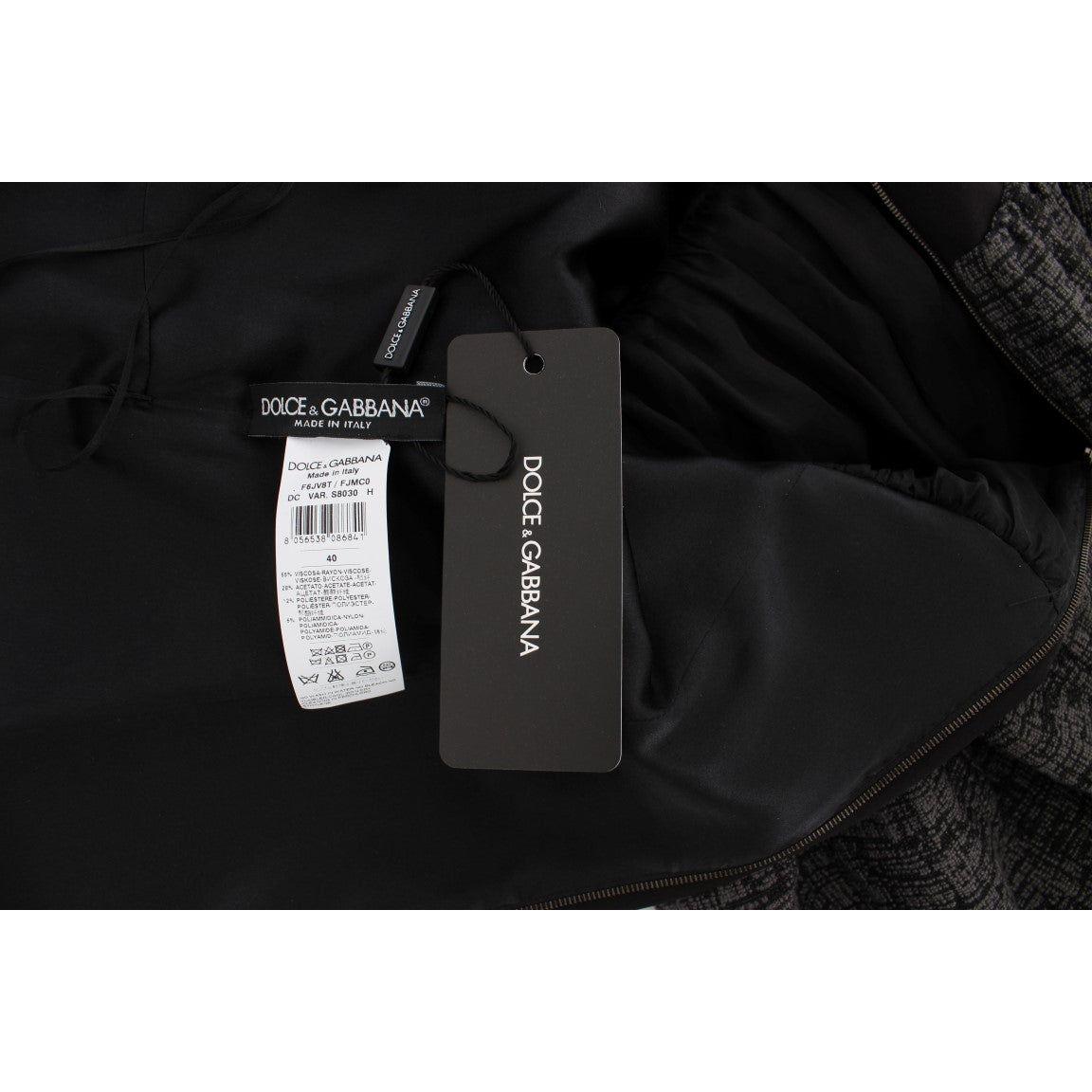 Dolce & Gabbana Black Gray Sheath Gown Full Length Dress NOC10139-1