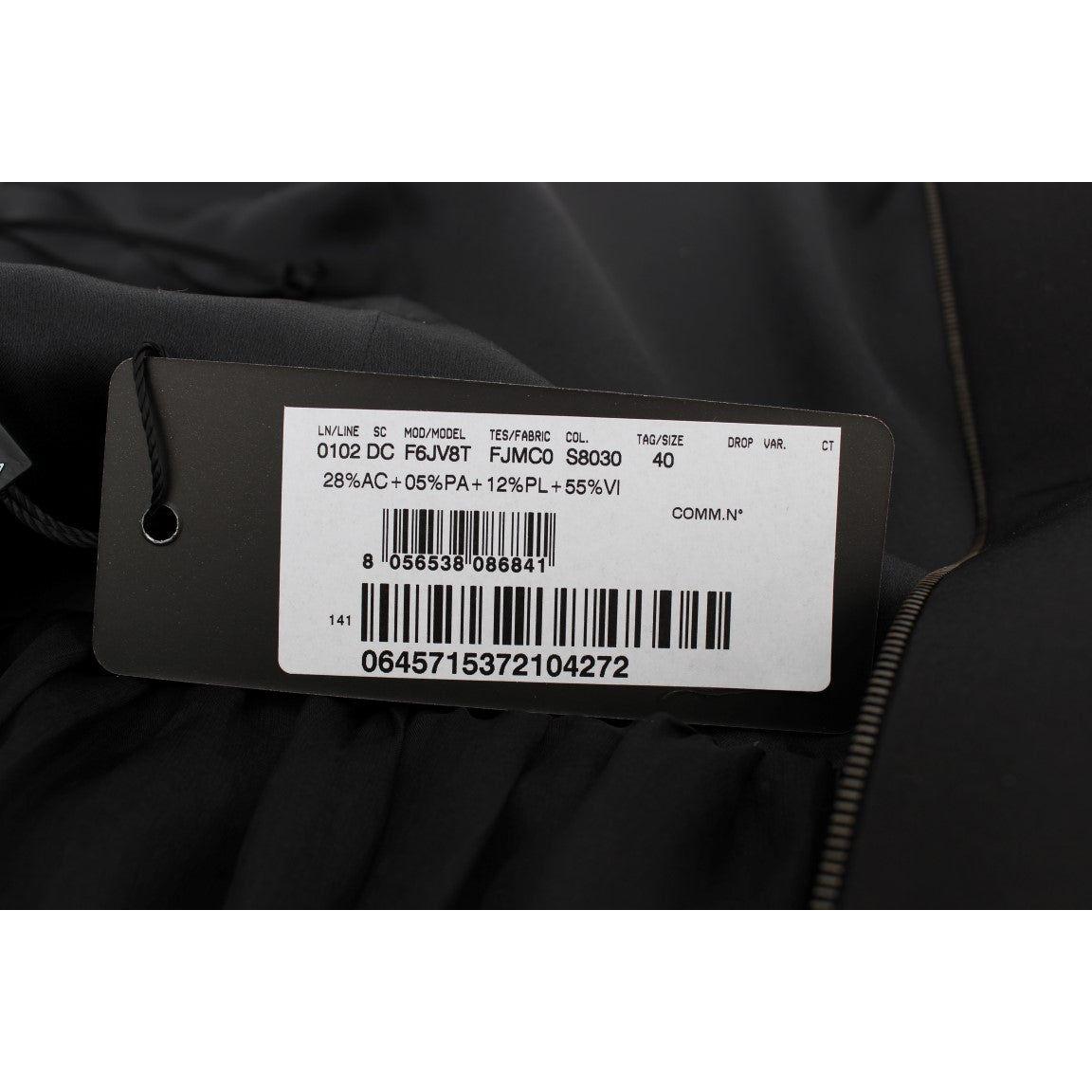 Dolce & Gabbana Black Gray Sheath Gown Full Length Dress NOC10139-1