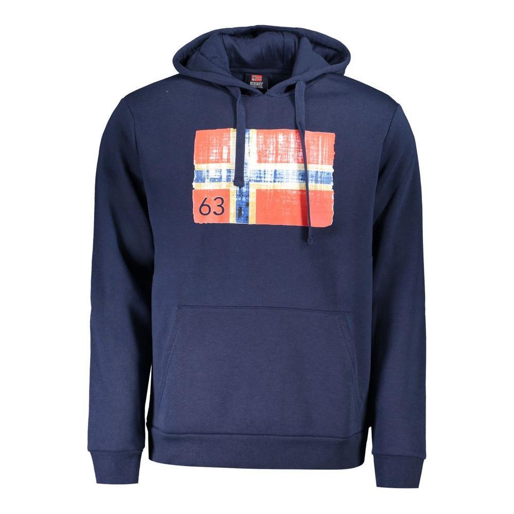 Norway 1963 Blue Cotton Mens Hoodie NO-31789-XL