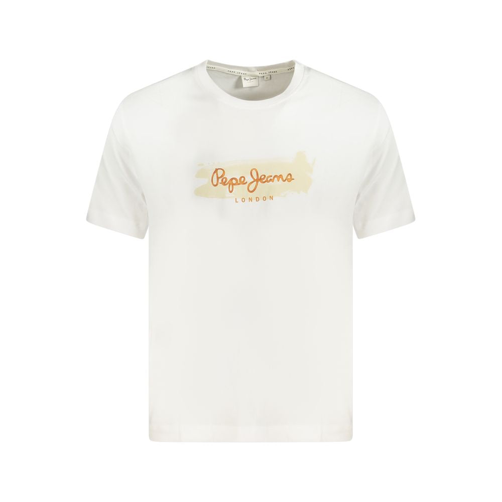 Pepe Jeans White Cotton T-Shirt PE-35607-XL