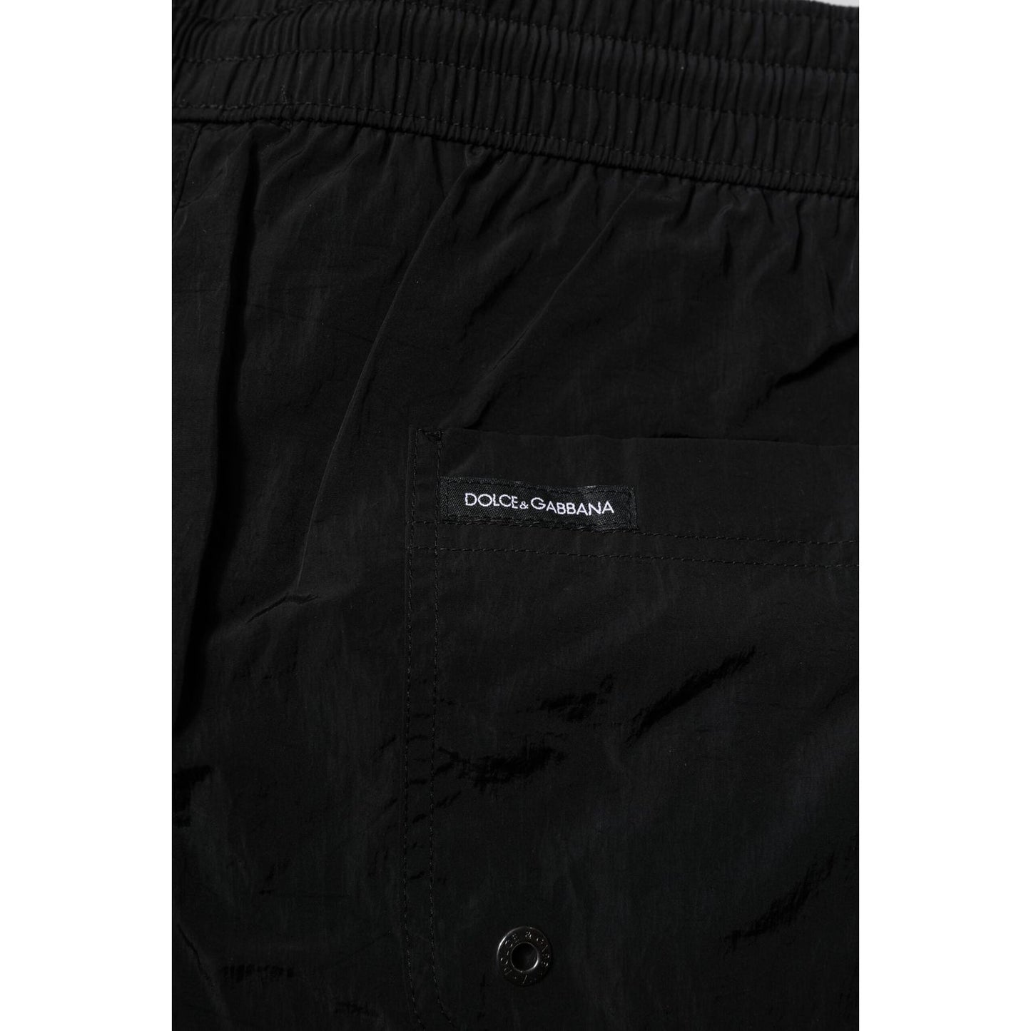 Dolce & Gabbana Black Polyester Beachwear Men Shorts Swimwear BIK1294-4