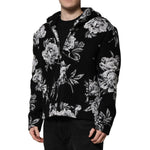 Dolce & Gabbana Black Wool Floral Printed Men Hooded Jacket JKT41450-48