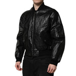 Dolce & Gabbana Black Logo Plaque Bomber Full Zipper Jacket JKT41453-46