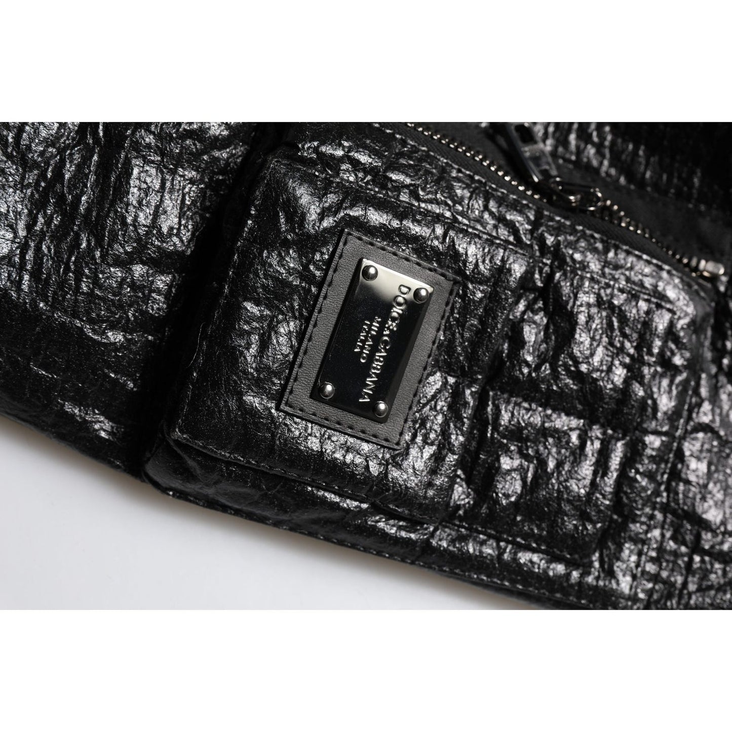Dolce & Gabbana Black Logo Plaque Bomber Full Zipper Jacket JKT41453-46