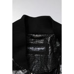 Dolce & Gabbana Black Logo Plaque Bomber Full Zipper Jacket JKT41453-46