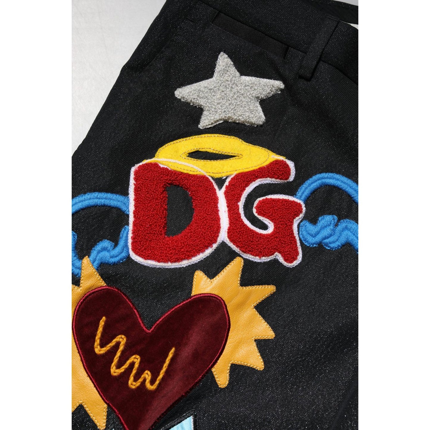 Dolce & Gabbana Black Graphic Embroidery Men Pants PAN76435-44