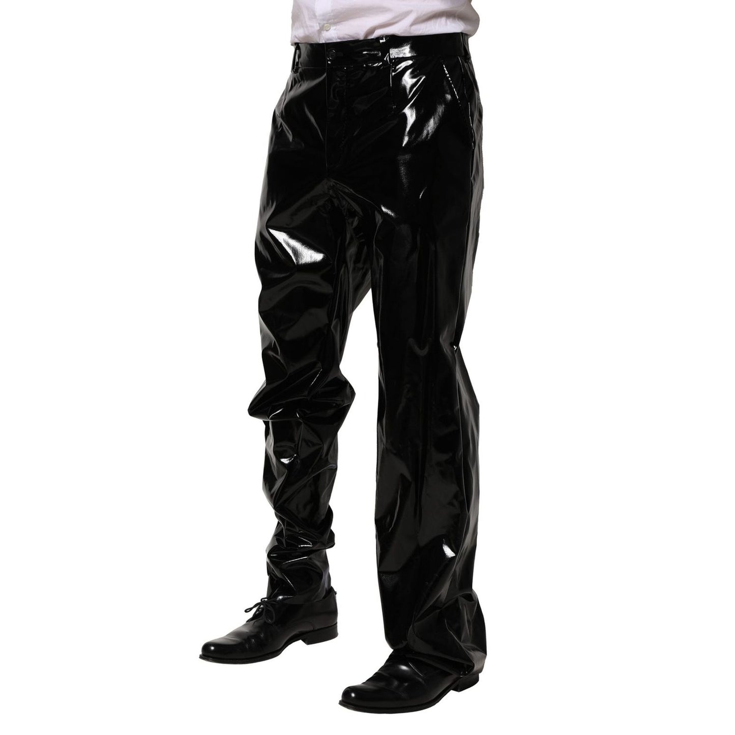 Dolce & Gabbana Black Nylon Straight Men Pants PAN76438-46