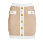 Balmain Beige Viscose Skirt BA-15451-IT38|XS