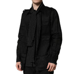 Dolce & Gabbana Black Polka Dot Linen Silk Men Casual Shirt