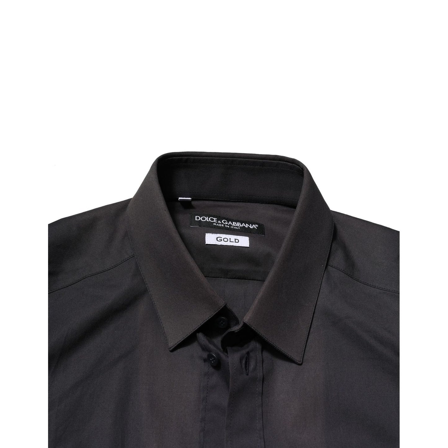 Dolce & Gabbana Blue Cotton GOLD Long Sleeves Formal Shirt TSH906789-39