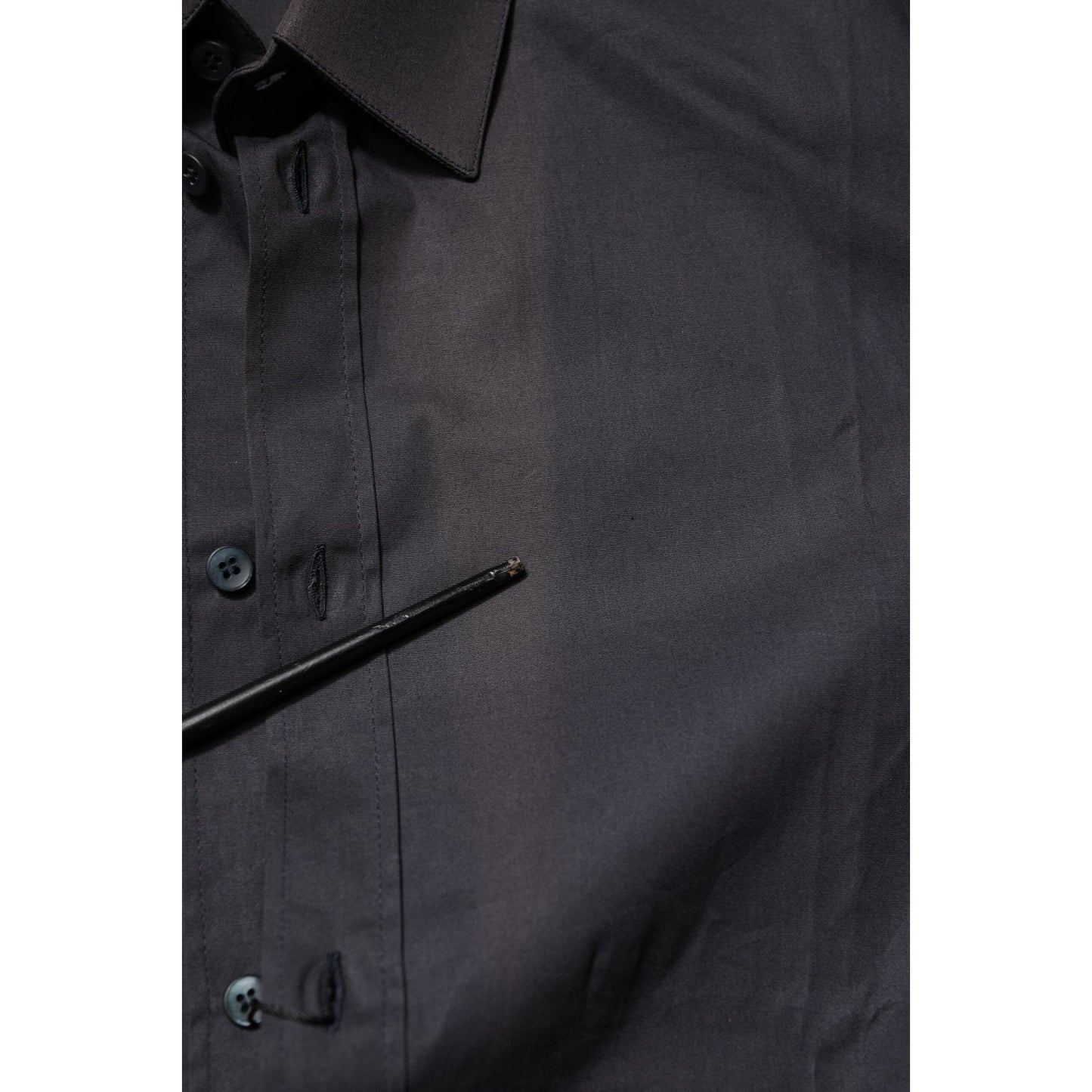 Dolce & Gabbana Blue Cotton GOLD Long Sleeves Formal Shirt TSH906789-39