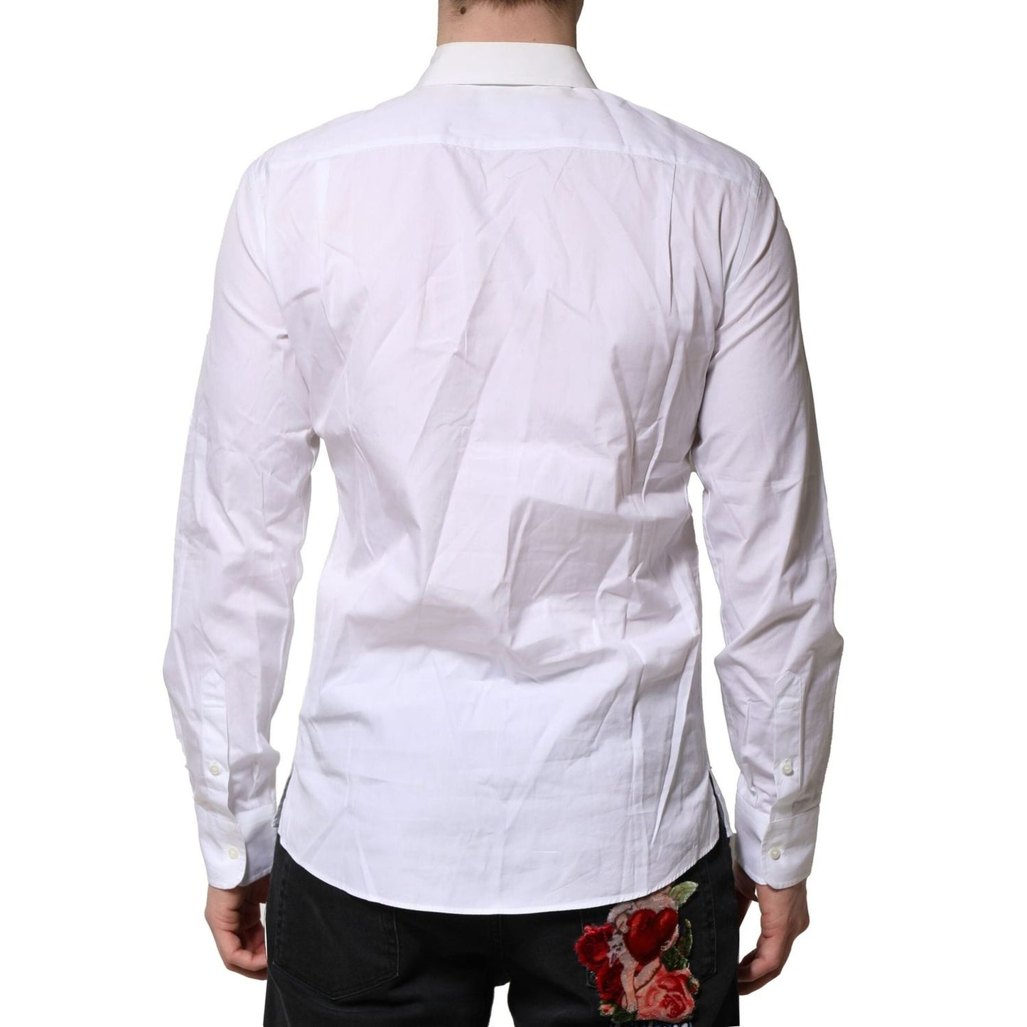 Dolce & Gabbana White Poplin Cotton Formal Men Dress Shirt TSH906828-39