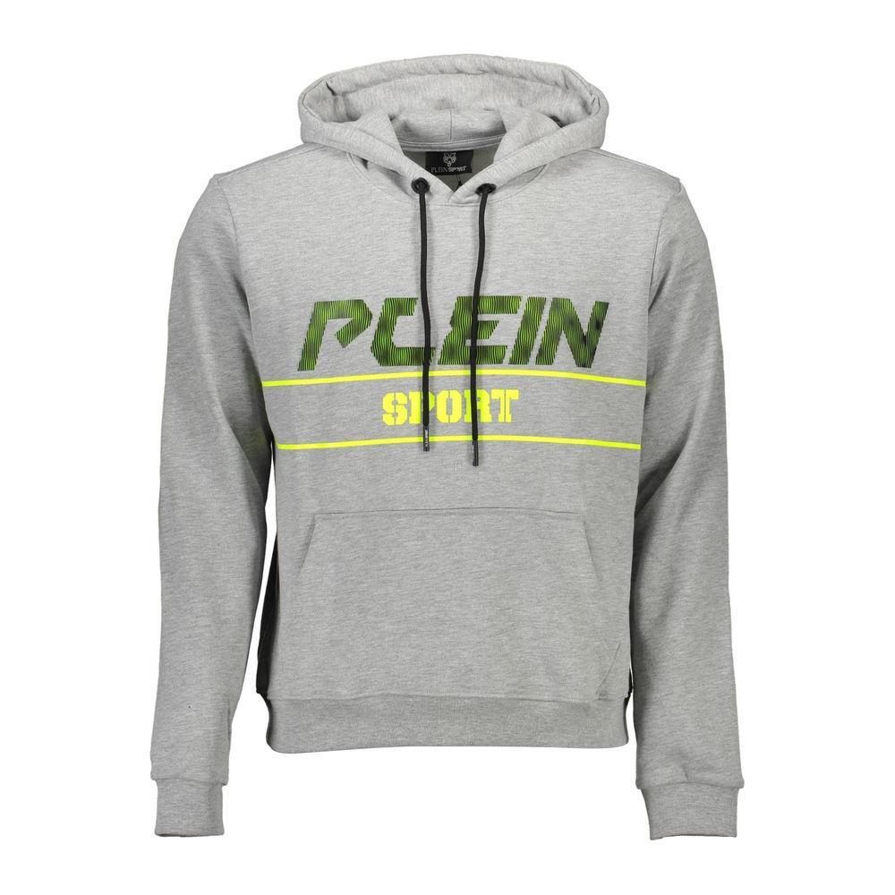Plein Sport Gray Cotton Men Hooded Sweatshirt PL-9589-S