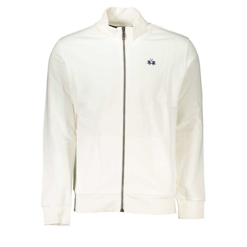 La Martina Elegant White Fleece Sweatshirt - Regular Fit LA-27019-S