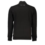 La Martina Sleek Black Cotton Zip Sweater LA-27025-S