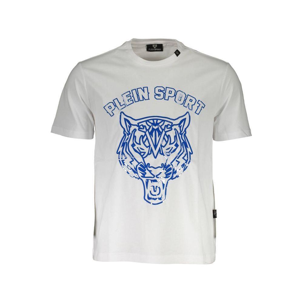 Plein Sport White Cotton Men T-Shirt PL-37167-M