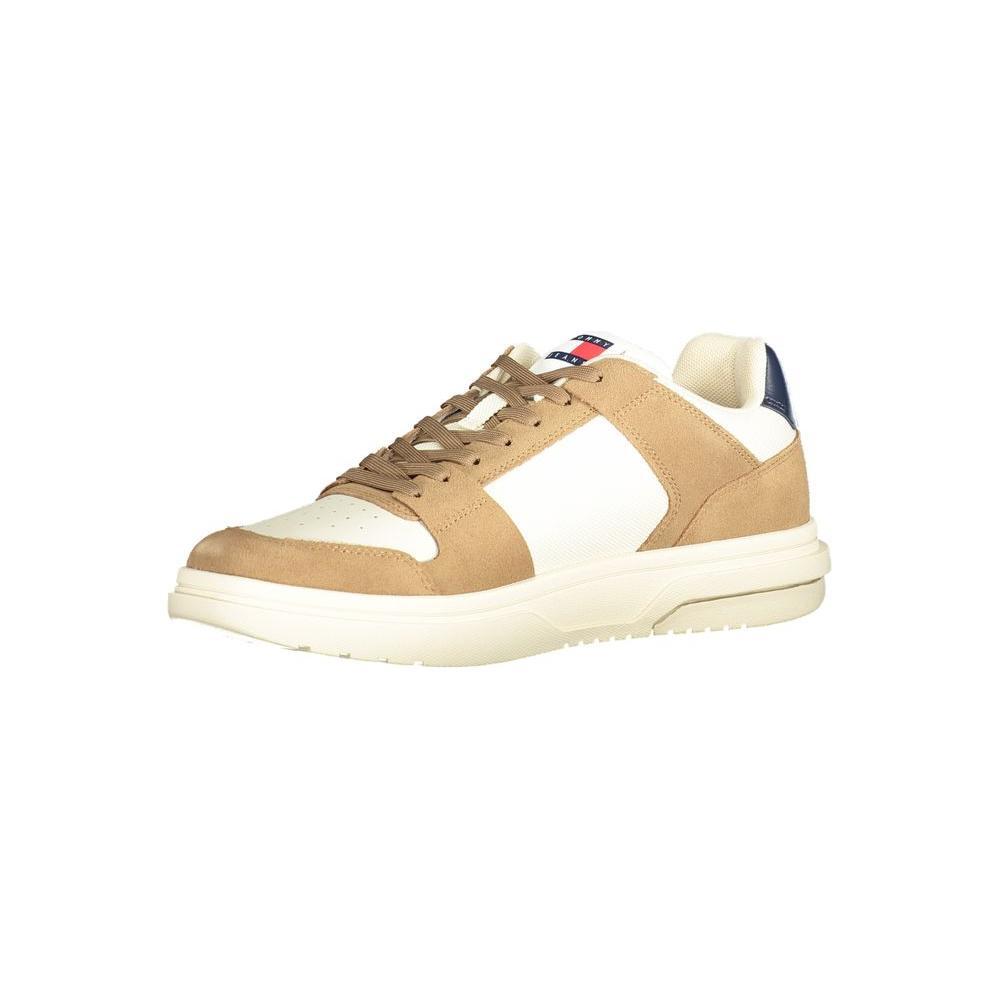 Tommy Hilfiger Beige Leather Men Sneaker TO-33494-EU40/US7