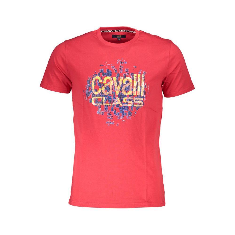 Cavalli Class Red Cotton Men T-Shirt CA-36868-XL