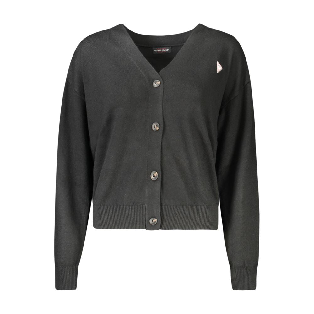 Guess Jeans Black Polyester Women Cardigan GU-35173-XS