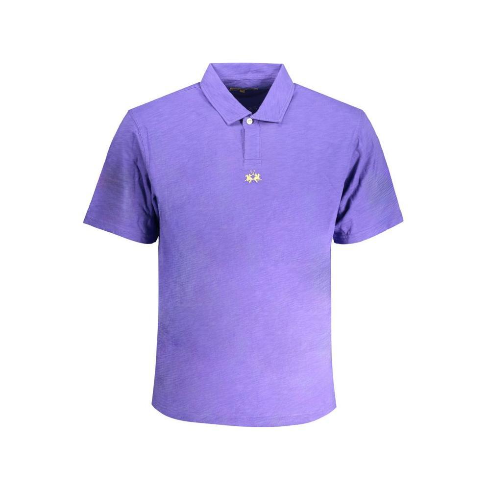 La Martina Purple Cotton Polo Shirt LA-30452-S