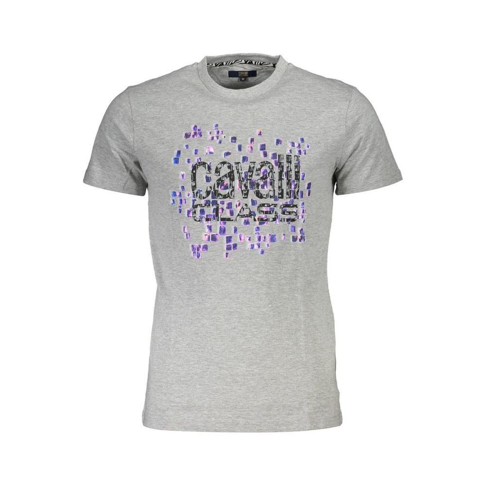 Cavalli Class Brown Cotton Men T-Shirt CA-36993-L